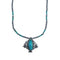 Native American Feather Turquoise Sterling Silver Bead Necklace BX118916