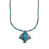 Native American Feather Turquoise Sterling Silver Bead Necklace BX118916