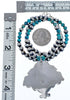 Native American Feather Turquoise Sterling Silver Bead Necklace BX118916