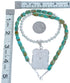 Twisted Sterling Silver Tuquoise Native American Bead Necklace BX119575