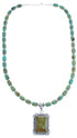 Navajo Twisted Sterling Silver Tuquoise Bead Necklace BX119576