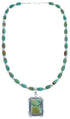 Twisted Authentic Sterling Silver Native American Tuquoise Bead Necklace BX119580