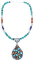 Multicolor Navajo Authentic Sterling Silver Bead Necklace Set BX119587