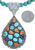 Multicolor Native American Authentic Sterling Silver Bead Necklace Set BX119588