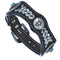 American Indian Sterling Silver Turquoise Leather Star Bracelet JX130239