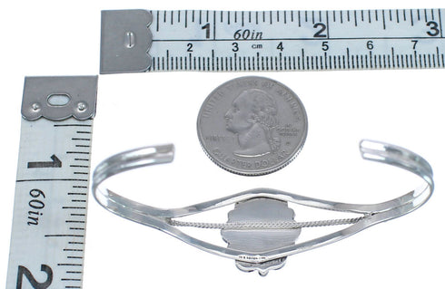 Blue Opal Sterling Silver Native American Cuff Bracelet RX119299