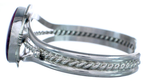 Purple Oyster Shell Sterling Silver Navajo Cuff Bracelet RX119300