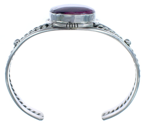 Purple Oyster Shell Sterling Silver Navajo Cuff Bracelet RX119300