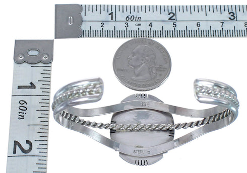 Purple Oyster Shell Sterling Silver Navajo Cuff Bracelet RX119300