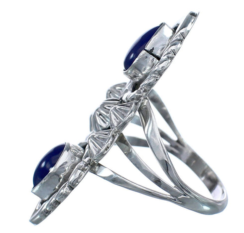 Native American Sterling Silver Lapis Ring Size 5-1/2 BX118978