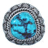 Genuine Sterling Silver Turquoise Navajo Ring Size 8-3/4 BX118993