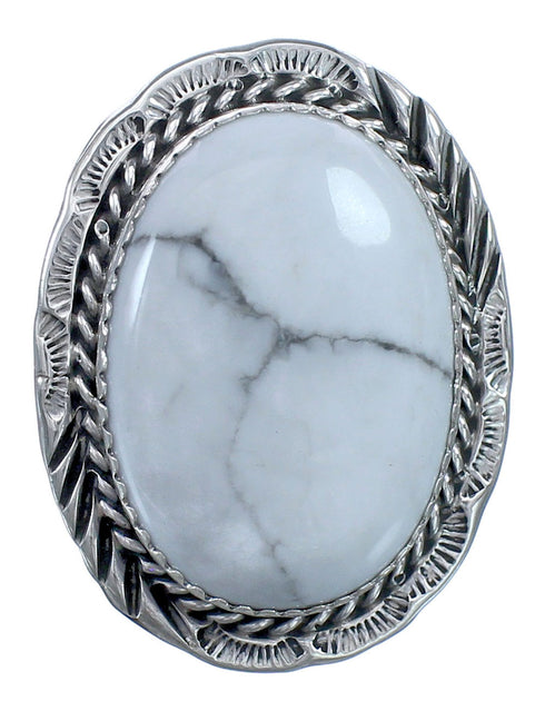 Sterling Silver Navajo Howlite Ring Size 7-3/4 BX119179
