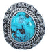 Sterling Silver Turquoise Navajo Ring Size 7-3/4 BX119236