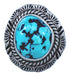 American Indian Sterling Silver Turquoise Ring Size 6-3/4 BX119250