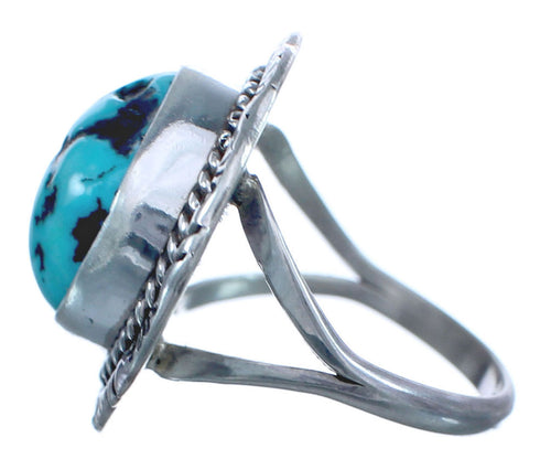 American Indian Sterling Silver Turquoise Ring Size 6-3/4 BX119250