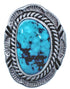 Twisted Sterling Silver Turquoise American Indian Ring Size 6-3/4 BX119254