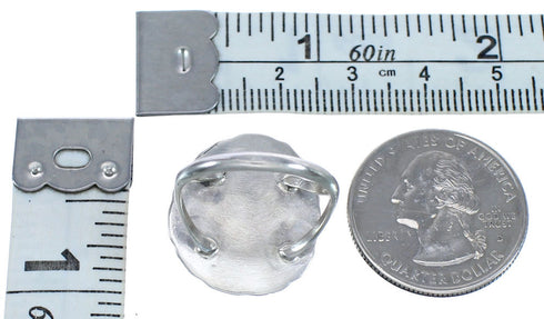 Twisted Sterling Silver Turquoise American Indian Ring Size 6-3/4 BX119254