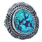 Native American Twisted Sterling Silver Turquoise Ring Size 6-3/4 BX119263