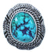 Native American Twisted Sterling Silver Turquoise Ring Size 6-3/4 BX119263