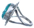Native American Twisted Sterling Silver Turquoise Ring Size 6-3/4 BX119263