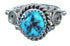 Authentic Twisted Sterling Silver Turquoise Native American Ring Size 6-3/4 BX119280