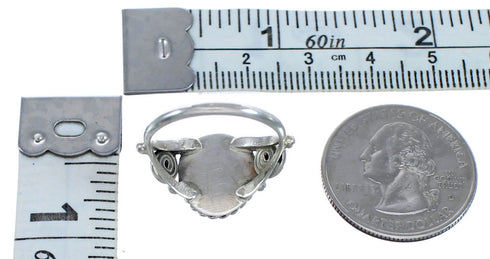 Authentic Twisted Sterling Silver Turquoise Native American Ring Size 6-3/4 BX119280