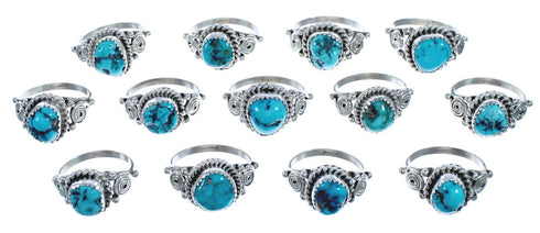 Authentic Twisted Sterling Silver Turquoise Native American Ring Size 6-3/4 BX119280