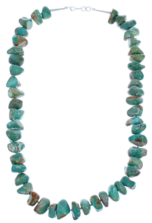 Turquoise Authentic Sterling Silver Southwest Bead Necklace BX119750