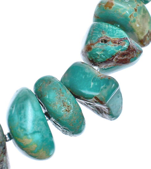 Turquoise Authentic Sterling Silver Southwest Bead Necklace BX119750