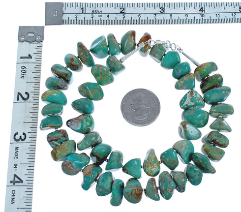 Turquoise Authentic Sterling Silver Southwest Bead Necklace BX119750