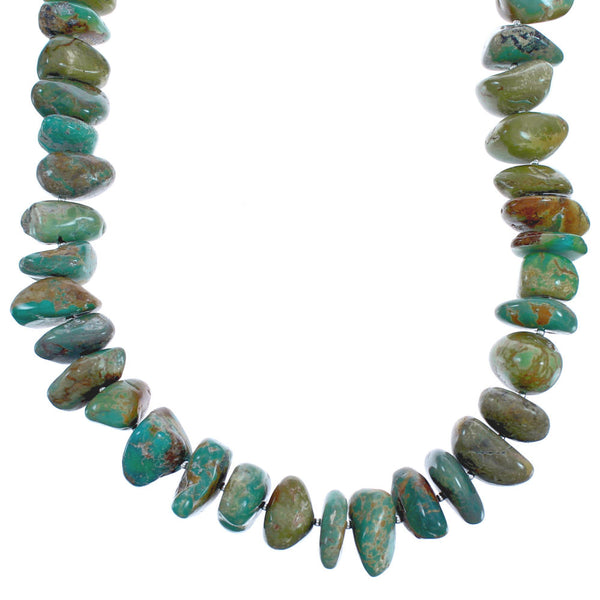 Southwest Turquoise Authentic Sterling Silver Bead Necklace BX119751