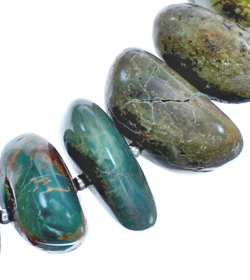 Southwest Turquoise Authentic Sterling Silver Bead Necklace BX119751