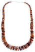 Purple And Orange Oyster Shell Sterling Silver Bead Necklace BX119757