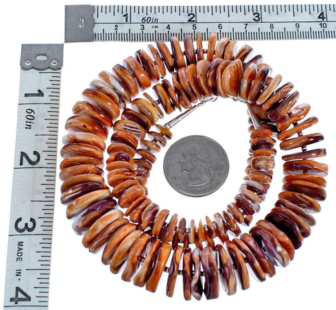 Purple And Orange Oyster Shell Sterling Silver Bead Necklace BX119757