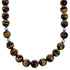 Southwest Genuine Sterling Silver Tiger Eye Bead Necklace BX119758
