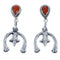 Sterling Silver Naja Navajo Coral Post Dangle Earrings BX119037