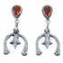 Sterling Silver Naja Navajo Coral Post Dangle Earrings BX119037