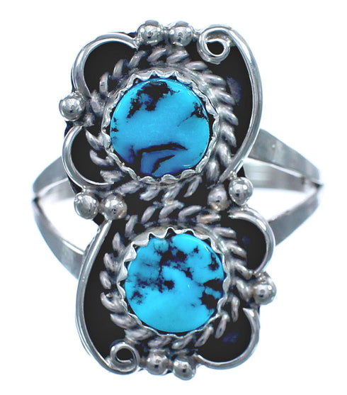 Navajo Turquoise Sterling Silver Ring Size 8-1/2 BX119666