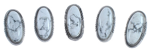 Navajo Howlite Sterling Silver Ring Size 6-1/4 BX119677