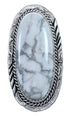 American Indian Howlite Authentic Sterling Silver Ring Size 8 BX119688