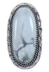 Howlite Authentic Sterling Silver Native American Ring Size 8 BX119684