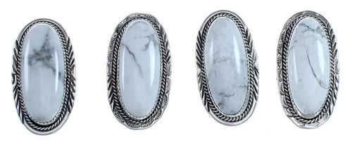 Howlite Authentic Sterling Silver Native American Ring Size 8 BX119684