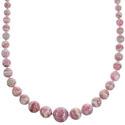 Sterling Silver Rhodochrosite Southwest Bead Necklace RX119195