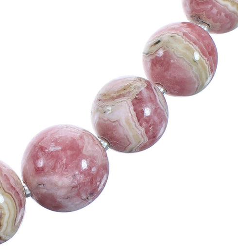 Sterling Silver Rhodochrosite Southwest Bead Necklace RX119195
