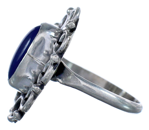 Lapis Navajo Sterling Silver Ring Size 8-1/2 BX119487