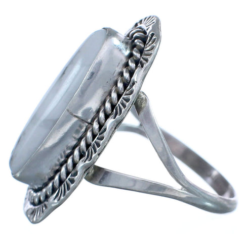 Twisted Sterling Silver Navajo Howlite Ring Size 8-3/4 BX119524