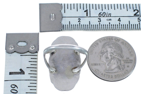 Twisted Sterling Silver Navajo Howlite Ring Size 8-3/4 BX119524