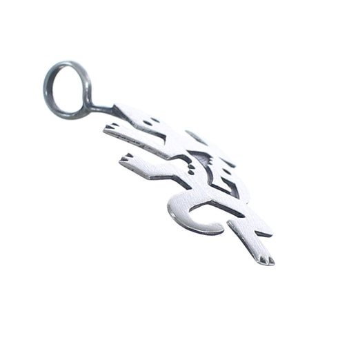 Native American Lizard Authentic Sterling Silver Overlay Pendant BX119434