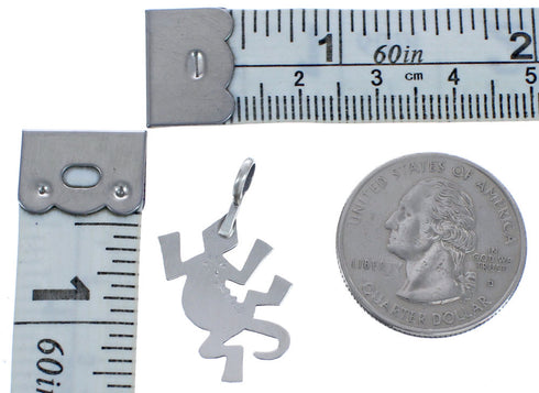 Native American Lizard Authentic Sterling Silver Overlay Pendant BX119434
