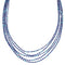 Azurite Hand Strung Sterling Liquid Silver 16" 5-Strand Necklace RX119120